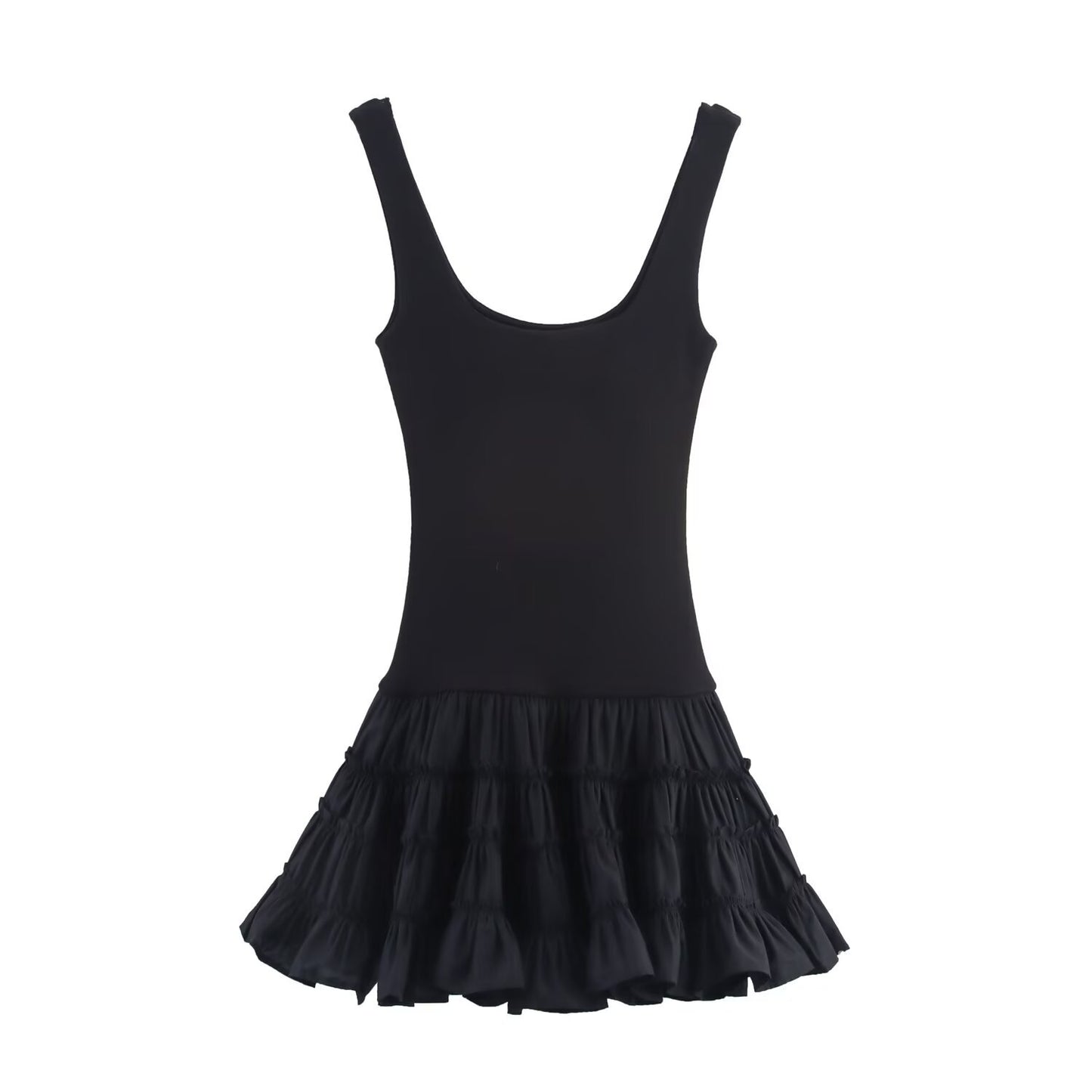 Puffy Patchwork Dress for Women