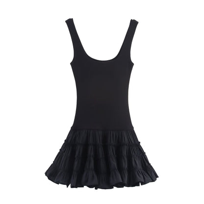 Puffy Patchwork Dress for Women