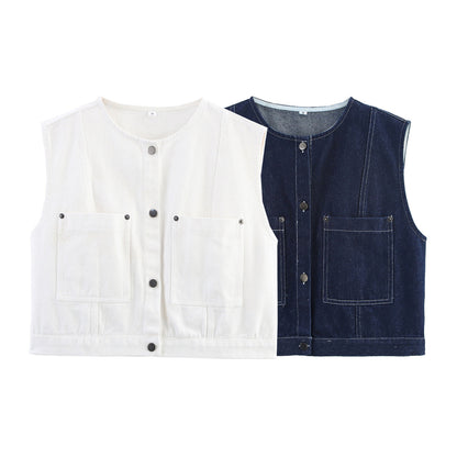 Women's Fashion Versatile Denim Top