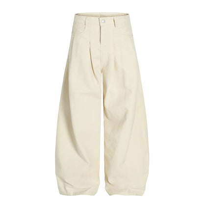 Washed loose curved knife straight tube retro workwear casual pants