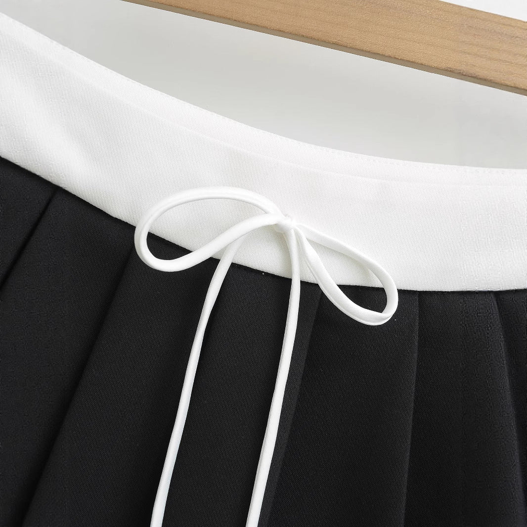 High waisted A-line short skirt pleated skirt tennis skirt