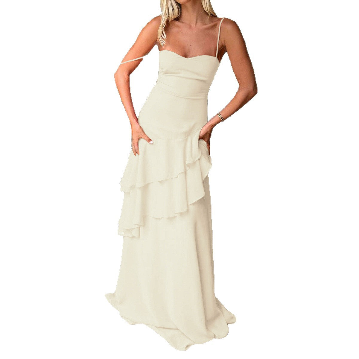 Elegant Lace Trimmed Strapless Dress for Women