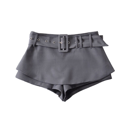 Low waisted waist belt skirt pants half skirt