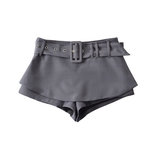 Low waisted waist belt skirt pants half skirt