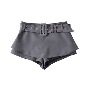 Low waisted waist belt skirt pants half skirt