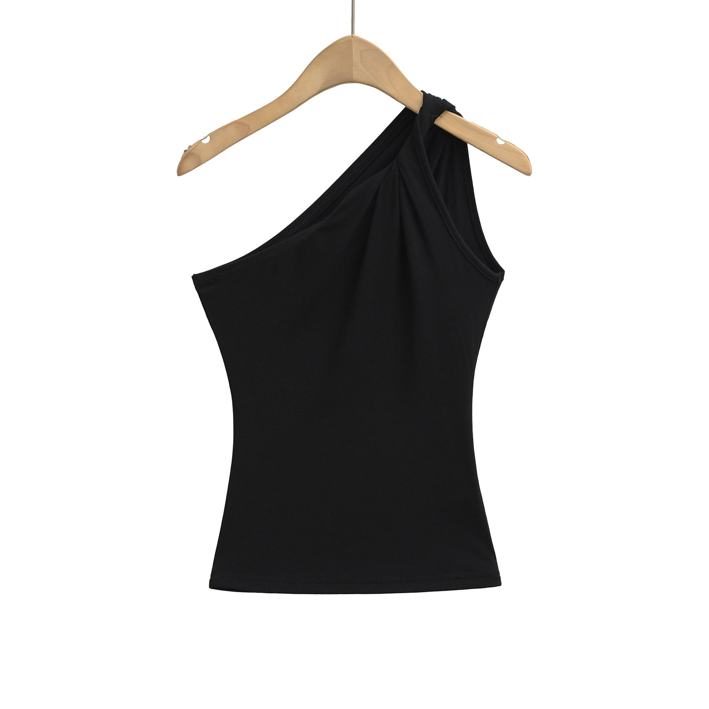 Single sided off shoulder slim fit vest