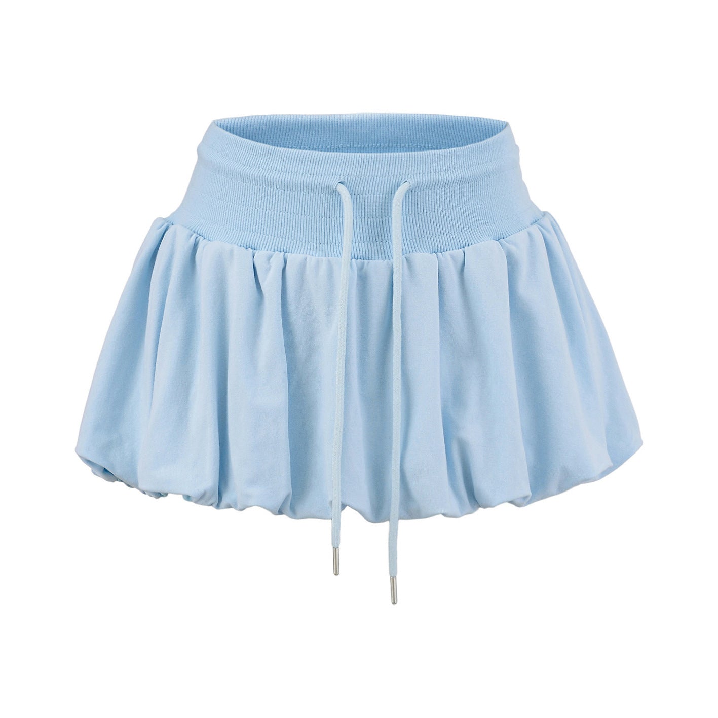 Drawstring flower bud fluffy short skirt half skirt