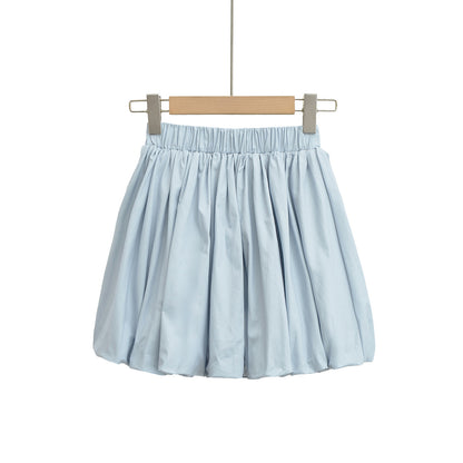 Folded midi skirt lantern skirt