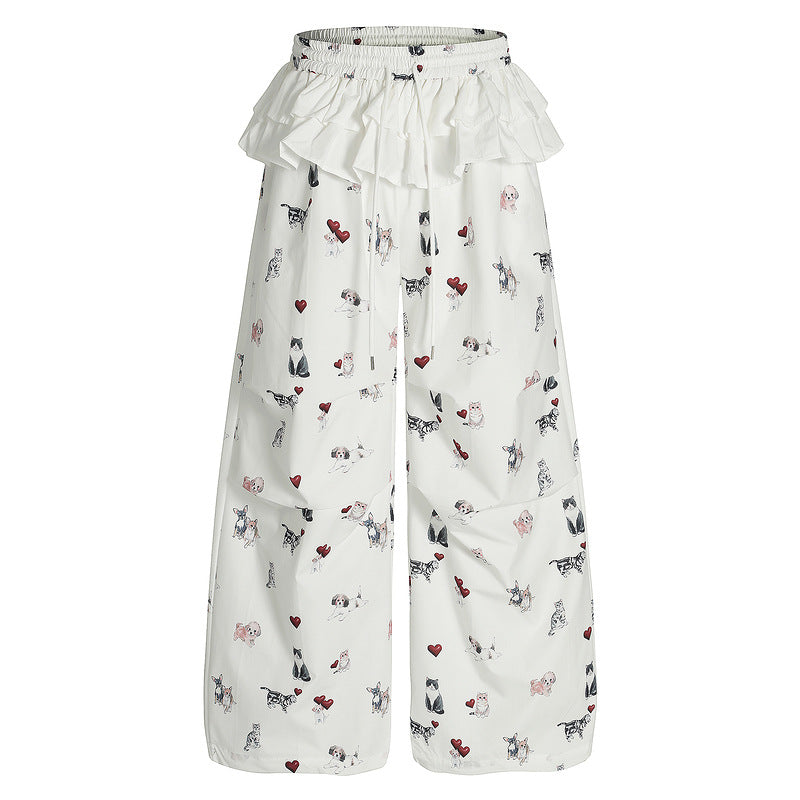 Wide Leg Pants with Flap Design for Women Summer Loose Cargo Trousers