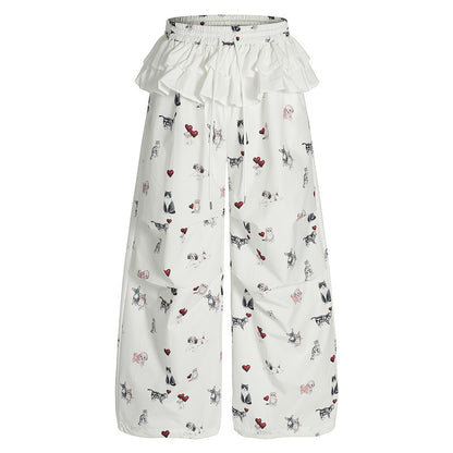 Wide Leg Pants with Flap Design for Women Summer Loose Cargo Trousers
