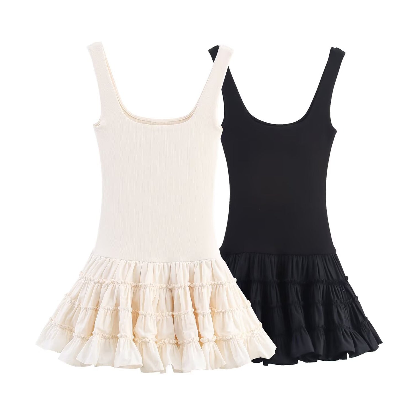 Puffy Patchwork Dress for Women