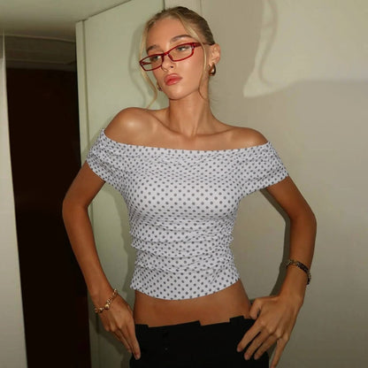 Strap Backless Polka Dot Crop Top for Women