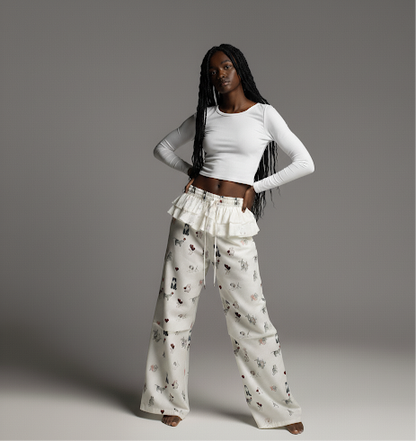 Wide Leg Pants with Flap Design for Women Summer Loose Cargo Trousers