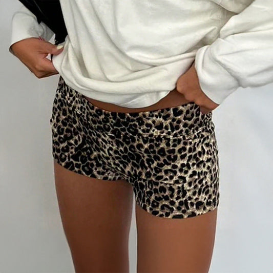 Spicy Girl Style Leopard Print Shorts for Women