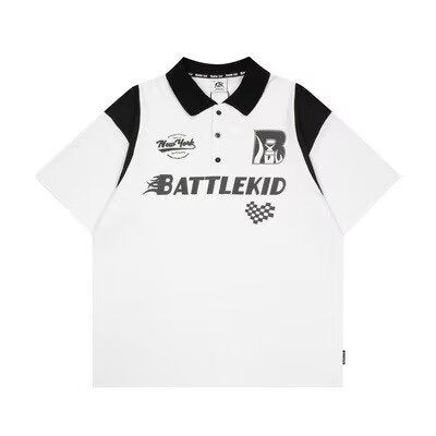 Short sleeved polo shirt men's color blocked couple T-shirt