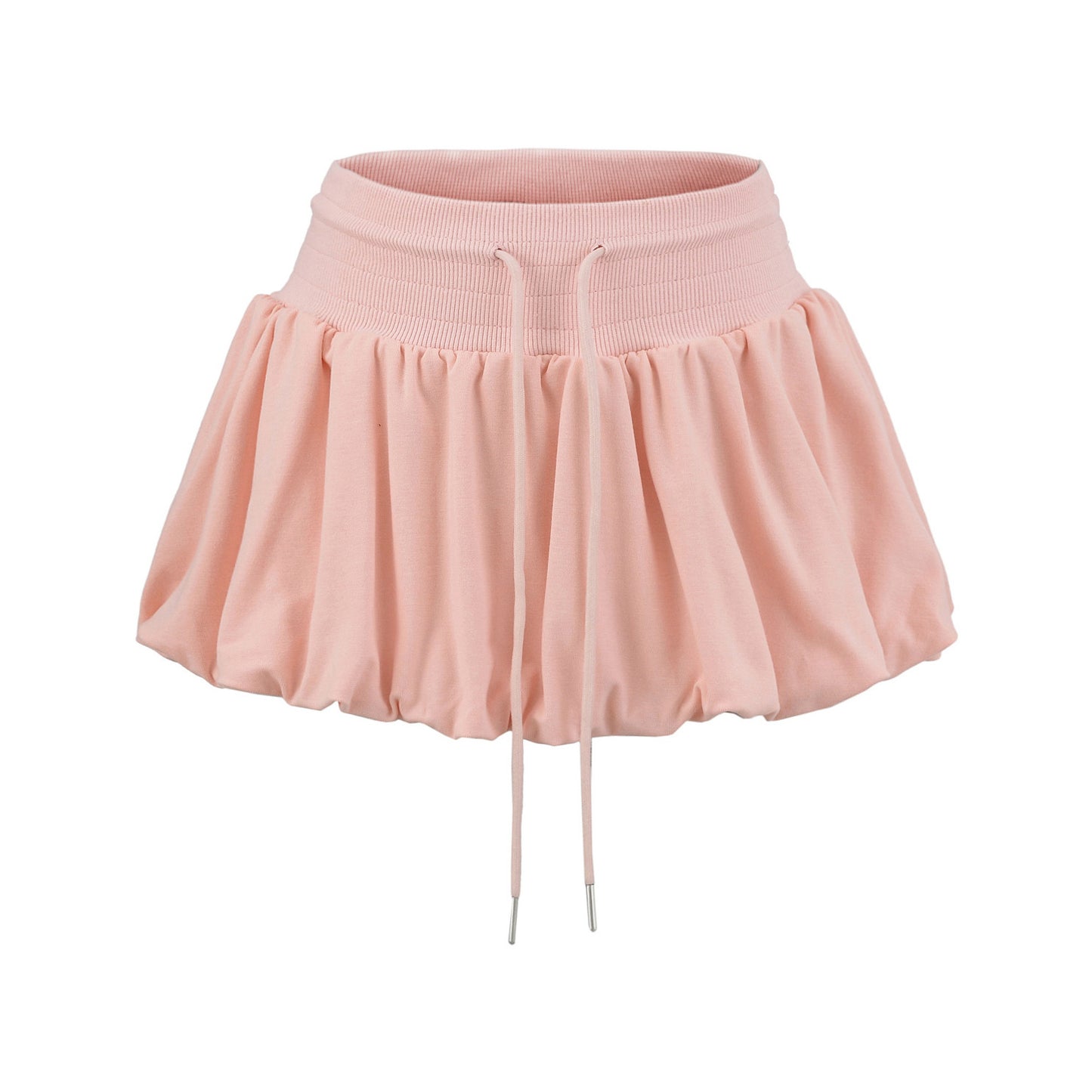 Drawstring flower bud fluffy short skirt half skirt