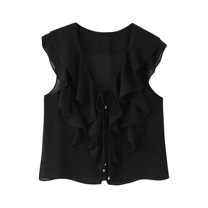Women's Layered Decorative Shirt + Skirt Set