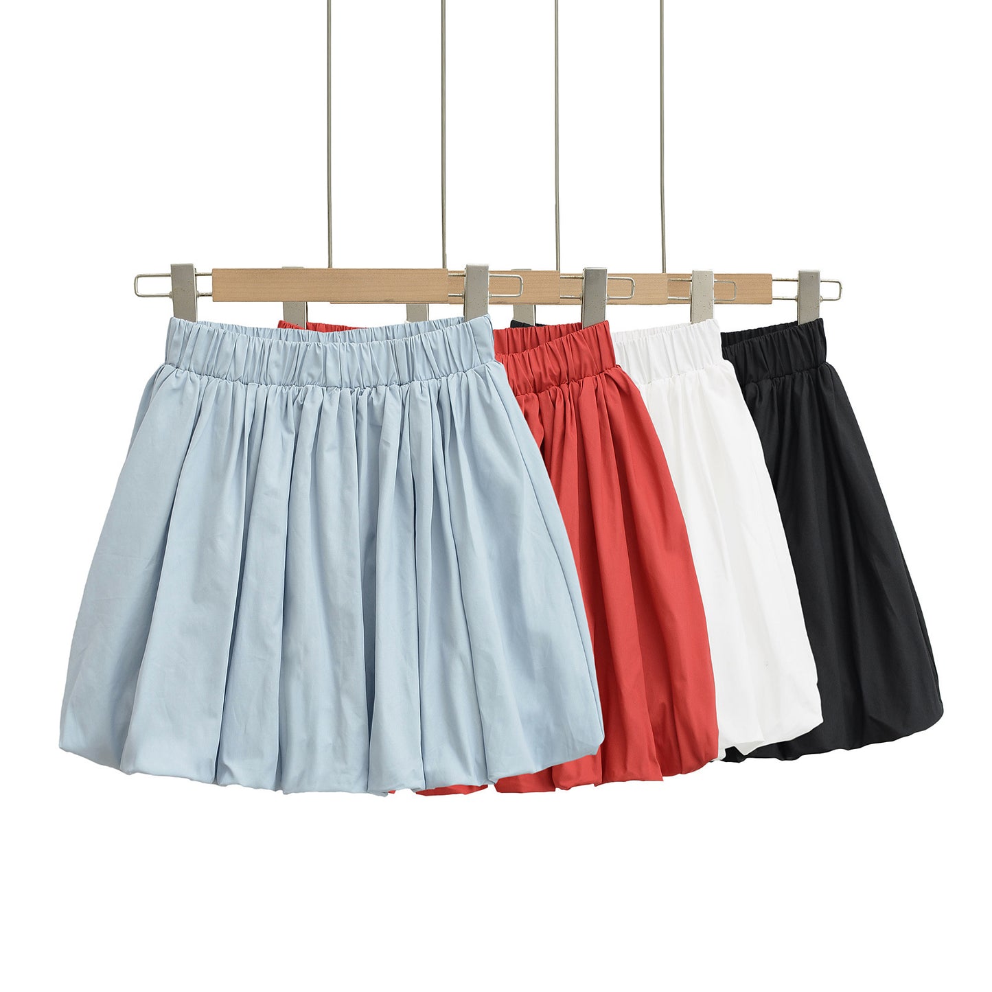 Folded midi skirt lantern skirt