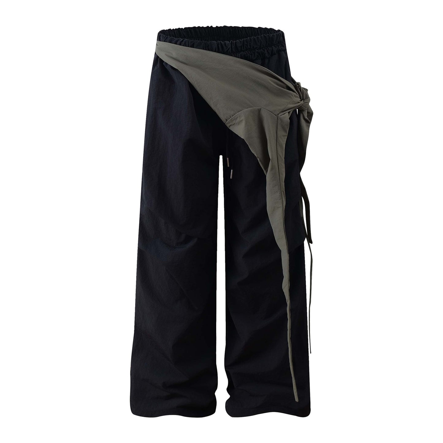 Pleated Patchwork Casual Pants Unisex Loose Wide Leg Straight Tube Sports Trousers