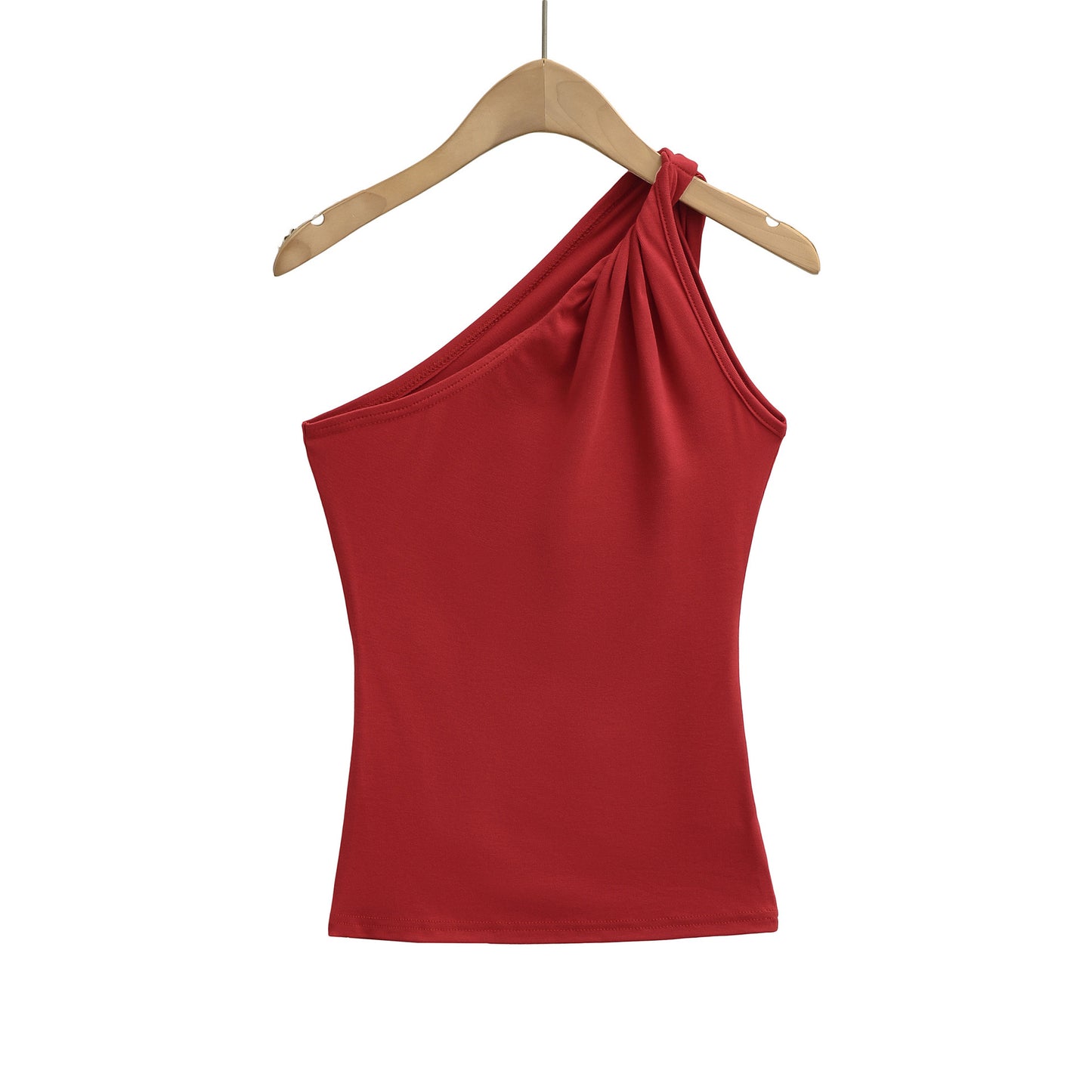 Single sided off shoulder slim fit vest