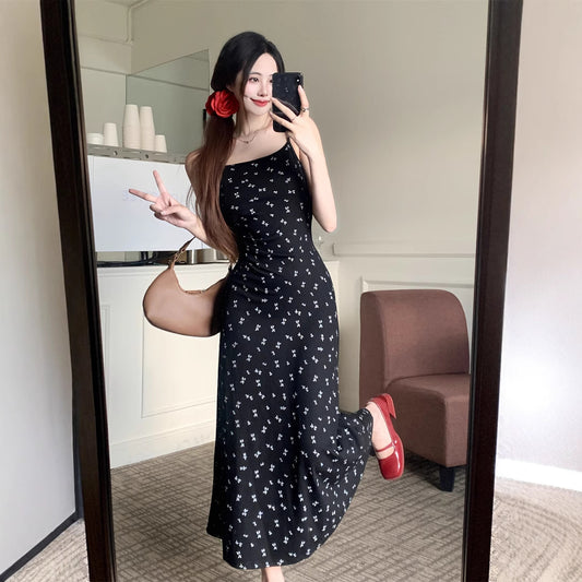 Spandex Slimming Floral Long Dress