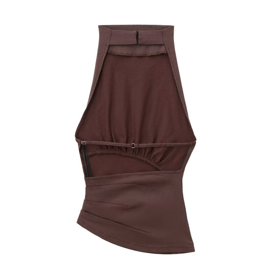 Women's Clothing INS Internet Celebrity Fashion Versatile Spicy Girl Sleeveless Backless Halter Neck Top