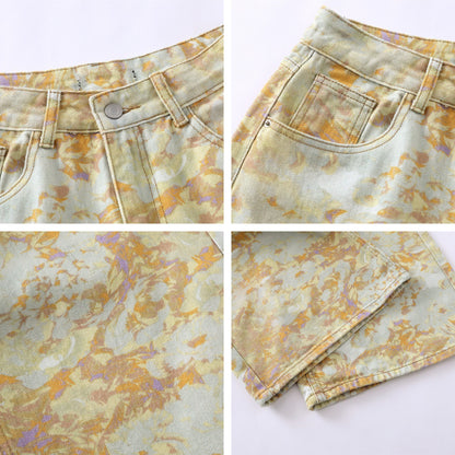 Blunt straight leg jeans wide leg slimming pants