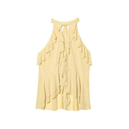 Women's Clothing INS Internet Celebrity Sexy Layered Decorative Halter Neck Top