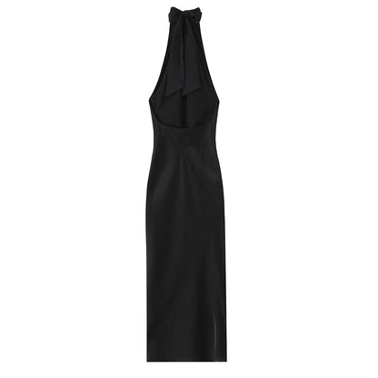 Women's Clothing Halter Neck Backless Midi Dress
