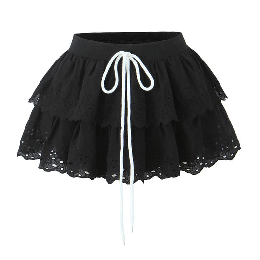 Lace lace fluffy skirt
