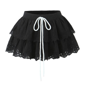 Lace lace fluffy skirt