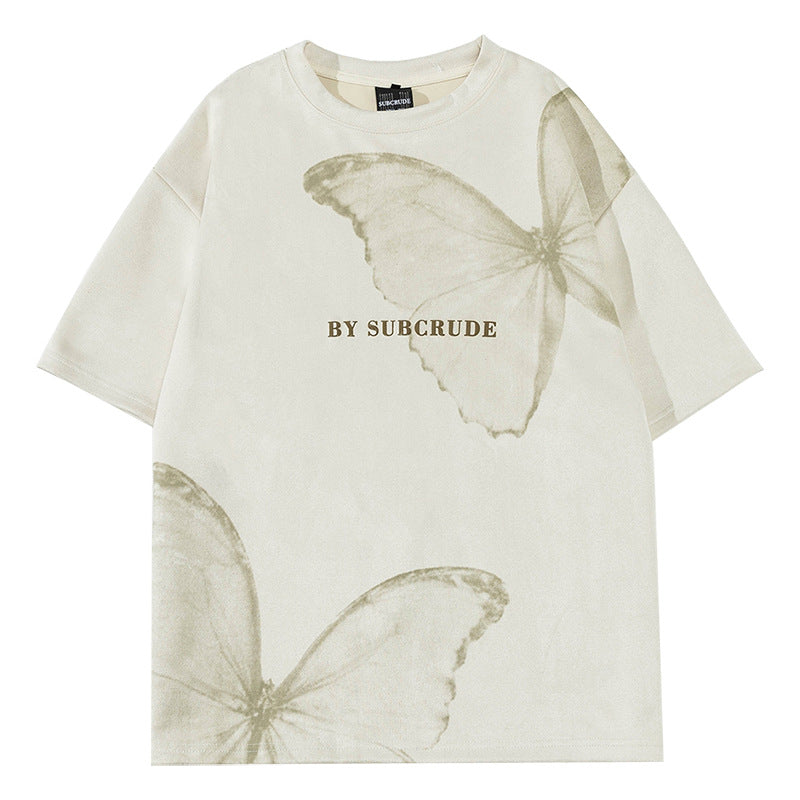 Men's Letter Print Oversize  Unique Couple Short Sleeve T-Shirt