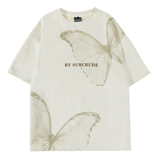 Men's Letter Print Oversize  Unique Couple Short Sleeve T-Shirt