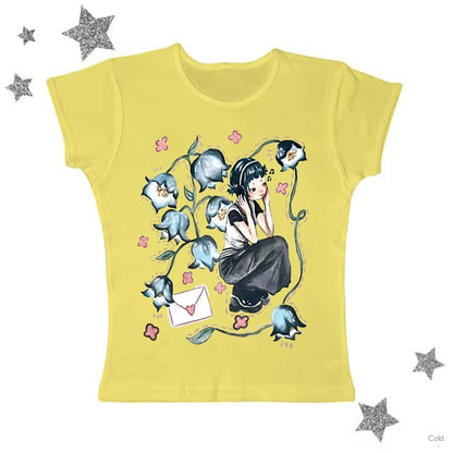 Short Sleeve Round Neck Printed Slim Fit