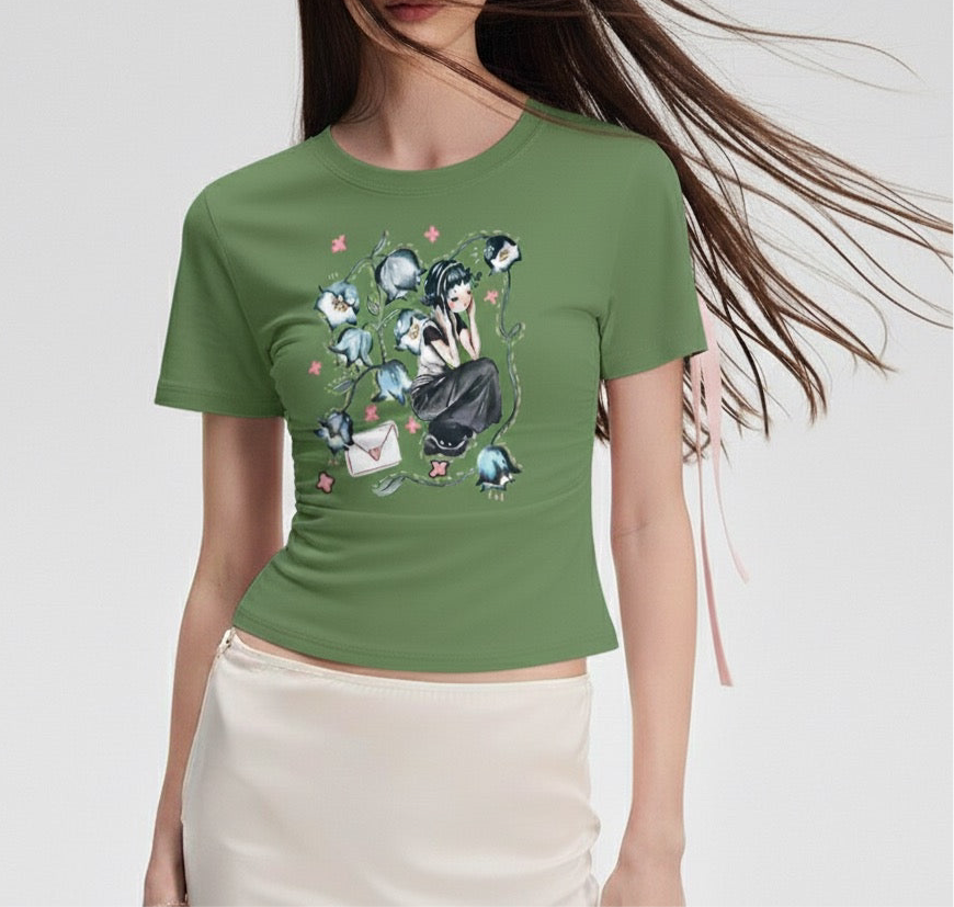 Short Sleeve Round Neck Printed Slim Fit