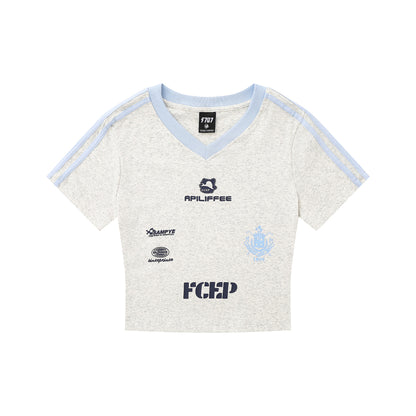 Short Sleeve T-Shirt Block Letter  Loose Regular Shoulder
