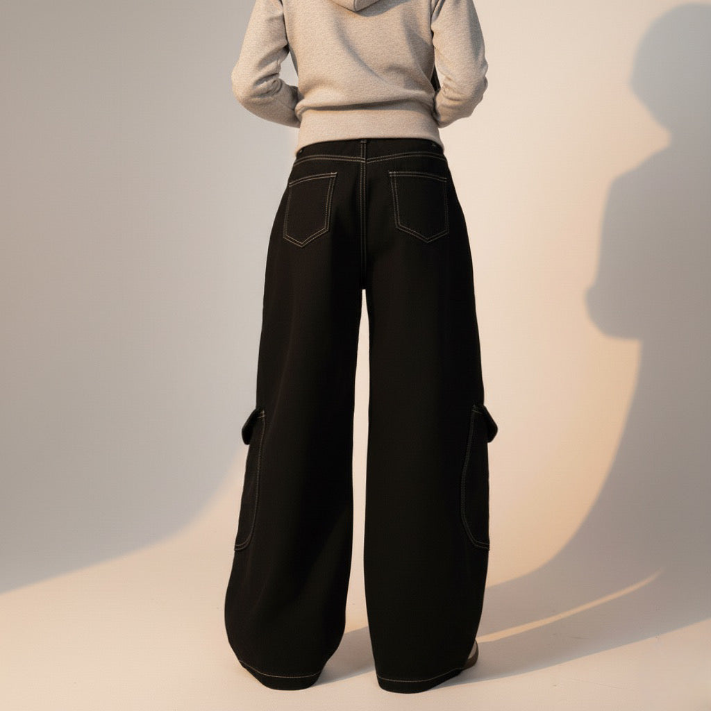 Vintage burgundy curved knife jeans for women