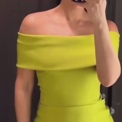 Slim One-Shoulder Plain Crop Top T-Shirt